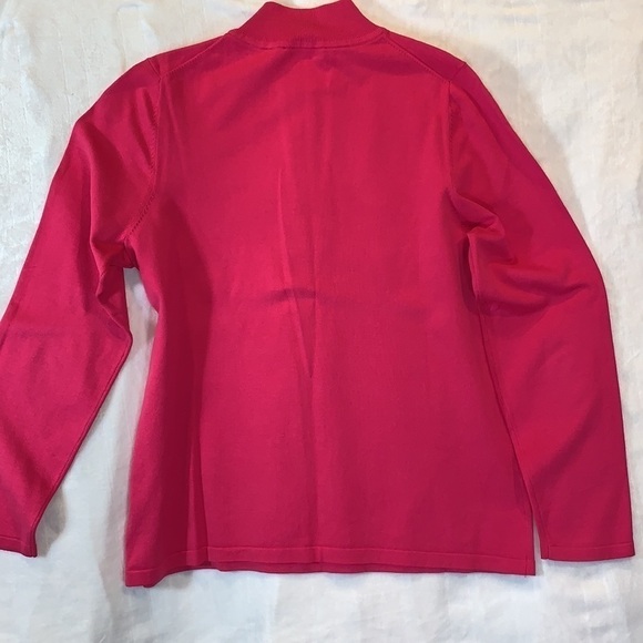 Pendleton Silk Blend, Ribbed Mock Turtleneck Pink Petite Large - Picture 2 of 7